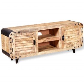 Mueble de TV madera de mango rugosa 120x30x50 cm