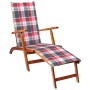 Garden lounger with footrest and cushion in solid acacia wood by vidaXL, Loungers - Ref: Foro24-3064027, Price: 141,98 €, Dis...