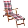 Garden lounger with footrest and cushion in solid acacia wood by vidaXL, Loungers - Ref: Foro24-3064027, Price: 138,45 €, Dis...