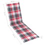 Tumbona de jardín con reposapiés y cojín madera maciza acacia de vidaXL, Tumbonas - Ref: Foro24-3064027, Precio: 141,98 €, De...