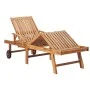 Sun lounger with red cushion solid teak wood by vidaXL, Loungers - Ref: Foro24-3063015, Price: 295,25 €, Discount: %
