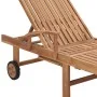 Sun lounger with red cushion solid teak wood by vidaXL, Loungers - Ref: Foro24-3063015, Price: 295,25 €, Discount: %