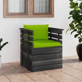 Sillón de jardín con cojines madera de pino de vidaXL, Sofás modulares de exterior - Ref: Foro24-3061730, Precio: 87,25 €, De...