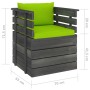 Gartensessel mit Kissen aus Kiefernholz von vidaXL, Modulare Sofas für den Außenbereich - Ref: Foro24-3061730, Preis: 93,39 €...