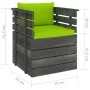 Gartensessel mit Kissen aus Kiefernholz von vidaXL, Modulare Sofas für den Außenbereich - Ref: Foro24-3061730, Preis: 87,25 €...