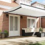 Toldo Retráctil Manual Blanco 500 x 350 cm tela