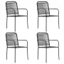 5-teiliges Gartenspeiseset aus schwarzem Glas und Stahl von vidaXL, Gartensets - Ref: Foro24-3060208, Preis: 299,15 €, Rabatt: %