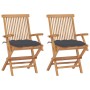 Garden chairs 2 pcs teak wood with anthracite gray cushions by vidaXL, Garden chairs - Ref: Foro24-3062502, Price: 208,16 €, ...