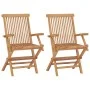 Garden chairs 2 pcs teak wood with anthracite gray cushions by vidaXL, Garden chairs - Ref: Foro24-3062502, Price: 177,16 €, ...