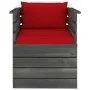 Garden armchair with pine wood cushions by vidaXL, Modular outdoor sofas - Ref: Foro24-3061725, Price: 98,80 €, Discount: %