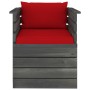 Gartensessel mit Kissen aus Zirbenholz von vidaXL, Modulare Sofas für den Außenbereich - Ref: Foro24-3061725, Preis: 105,63 €...