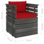 Gartensessel mit Kissen aus Zirbenholz von vidaXL, Modulare Sofas für den Außenbereich - Ref: Foro24-3061725, Preis: 105,63 €...