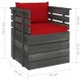 Sillón de jardín con cojines madera de pino de vidaXL, Sofás modulares de exterior - Ref: Foro24-3061725, Precio: 98,80 €, De...