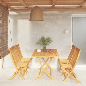 Garden dining set 5 pieces solid teak wood by vidaXL, Garden sets - Ref: Foro24-3059601, Price: 374,45 €, Discount: %