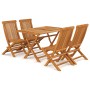 Conjunto de comedor de jardín 5 piezas madera maciza de teca de vidaXL, Conjuntos de jardín - Ref: Foro24-3059601, Precio: 39...