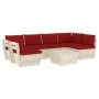 7-piece pallet garden furniture and fir wood cushions by vidaXL, Garden sets - Ref: Foro24-3063597, Price: 574,92 €, Discount: %