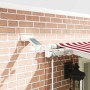 Toldo Retráctil Rojo y Blanco 600 x 300 cm Tela y Metal