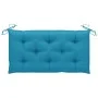 Solid teak wood garden bench with light blue cushion 112 cm by vidaXL, garden benches - Ref: Foro24-3062668, Price: 150,84 €,...