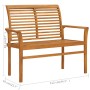 Gartenbank aus massivem Teakholz und hellblauem Kissen 112 cm von vidaXL, Gartenbänke - Ref: Foro24-3062668, Preis: 154,60 €,...
