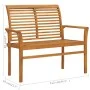 Gartenbank aus massivem Teakholz und hellblauem Kissen 112 cm von vidaXL, Gartenbänke - Ref: Foro24-3062668, Preis: 150,84 €,...