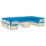 10-piece pallet garden furniture and fir wood cushions by vidaXL, Garden sets - Ref: Foro24-3063628, Price: 886,18 €, Discoun...
