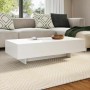 Mesa de centro rectangular de fibra de vidrio blanco brillante
