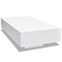 Mesa de centro rectangular de fibra de vidrio blanco brillante