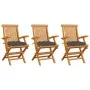 Garden chairs 3 units teak wood with anthracite gray cushions by vidaXL, Garden chairs - Ref: Foro24-3062529, Price: 229,56 €...