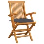 Gartenstühle 3 Stück Teakholz mit anthrazitgrauen Kissen von vidaXL, Gartenstühle - Ref: Foro24-3062529, Preis: 249,42 €, Rab...
