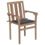 Gartenstühle 2 Einheiten mit anthrazitfarbenen Teakholzkissen von vidaXL, Gartenstühle - Ref: Foro24-3062208, Preis: 261,06 €...