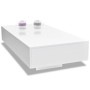 Mesa de centro rectangular de fibra de vidrio blanco brillante