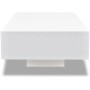 Mesa de centro rectangular de fibra de vidrio blanco brillante