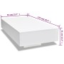 Mesa de centro rectangular de fibra de vidrio blanco brillante