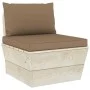 Central sofa made of garden pallets with impregnated fir wood cushions by vidaXL, Modular outdoor sofas - Ref: Foro24-3063368...