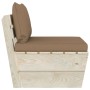 Central sofa made of garden pallets with impregnated fir wood cushions by vidaXL, Modular outdoor sofas - Ref: Foro24-3063368...