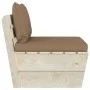 Central sofa made of garden pallets with impregnated fir wood cushions by vidaXL, Modular outdoor sofas - Ref: Foro24-3063368...