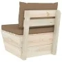 Central sofa made of garden pallets with impregnated fir wood cushions by vidaXL, Modular outdoor sofas - Ref: Foro24-3063368...