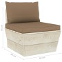 Central sofa made of garden pallets with impregnated fir wood cushions by vidaXL, Modular outdoor sofas - Ref: Foro24-3063368...