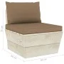 Central sofa made of garden pallets with impregnated fir wood cushions by vidaXL, Modular outdoor sofas - Ref: Foro24-3063368...