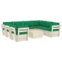 9-teilige Gartenmöbel aus Paletten und Kissen aus Tannenholz von vidaXL, Gartensets - Ref: Foro24-3063605, Preis: 724,61 €, R...
