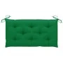 Solid teak wood garden bench with green cushion 112 cm by vidaXL, garden benches - Ref: Foro24-3062669, Price: 148,48 €, Disc...