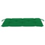 Banco de jardín madera maciza de teca con cojín verde 112 cm de vidaXL, Bancos de jardín - Ref: Foro24-3062669, Precio: 152,25 €