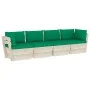 4-seater garden pallet sofa with fir wood cushions by vidaXL, Garden sets - Ref: Foro24-3063449, Price: 316,81 €, Discount: %