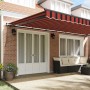 Toldo Retráctil Manual Naranja y marrón 600 x 350 cm tela