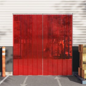 Tira de cortina para puertas PVC rojo 300x2,6 mm 10 m