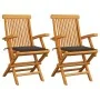 Garden chairs 2 units teak wood with taupe gray cushions by vidaXL, Garden chairs - Ref: Foro24-3062495, Price: 196,26 €, Dis...
