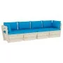 4-seater garden pallet sofa with fir wood cushions by vidaXL, Garden sets - Ref: Foro24-3063448, Price: 434,09 €, Discount: %