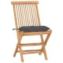 Folding garden dining set 3 pieces teak wood cushions by vidaXL, Garden sets - Ref: Foro24-3063186, Price: 167,65 €, Discount: %