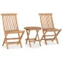 Folding garden dining set 3 pieces teak wood cushions by vidaXL, Garden sets - Ref: Foro24-3063186, Price: 167,65 €, Discount: %
