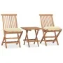 Folding garden dining set 3 pieces teak wood cushions by vidaXL, Garden sets - Ref: Foro24-3063215, Price: 164,39 €, Discount: %